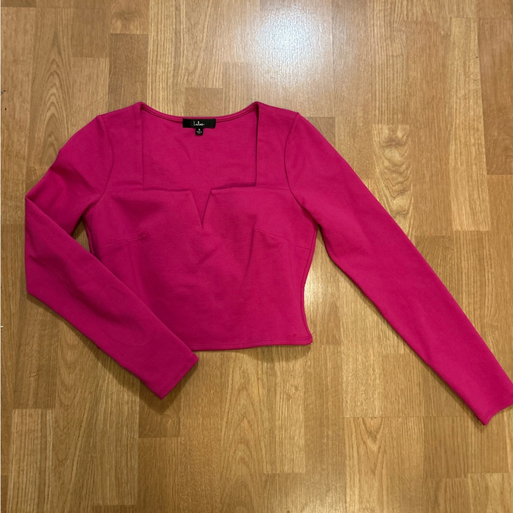 Lulu's Vibrant Pink Long Sleeve Top